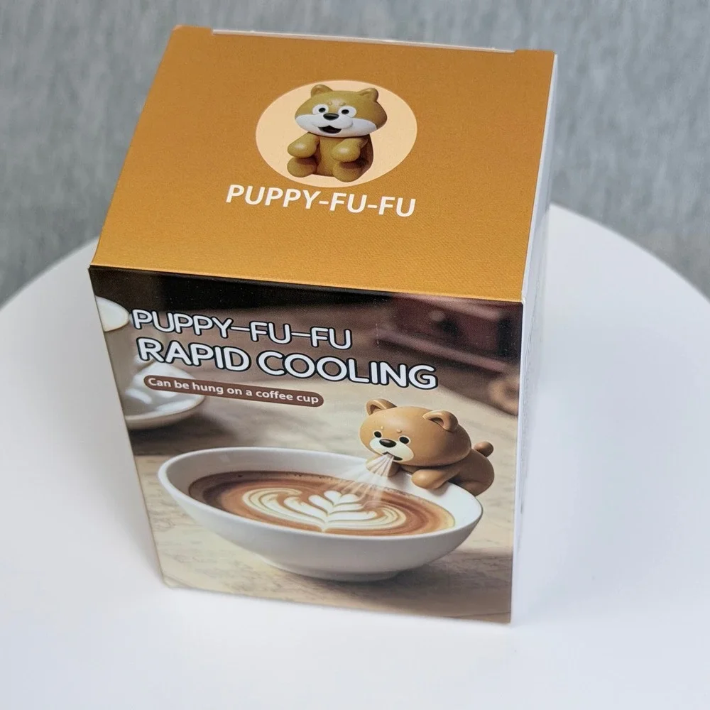 Puppy-Fu-Fu Rapid Cooling Fan Shiba Inu Dog Coffee Cup Bowl Clip-On USB Recharge